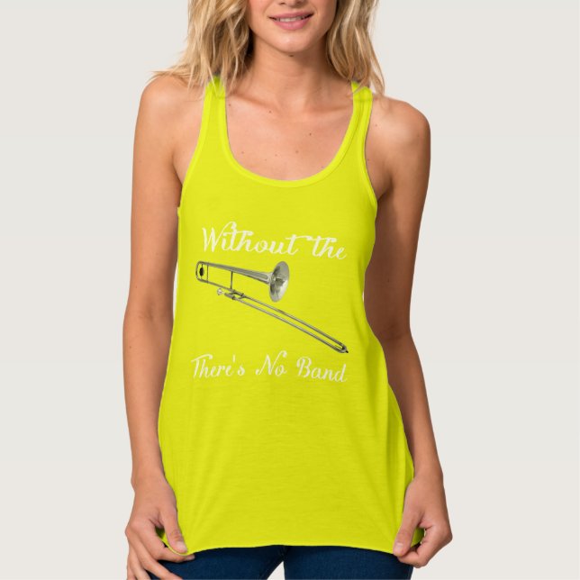 Trombone Women’s Slim Fit Racerback Dark Tank Top (Front)