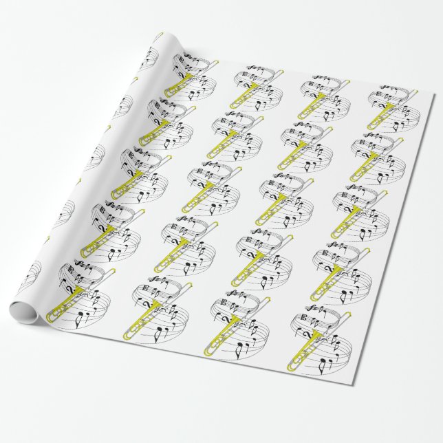 Trombone Wrapping Paper (Unrolled)