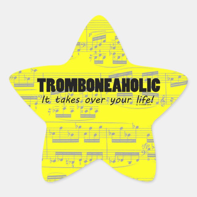 Tromboneaholic Life Star Sticker (Front)