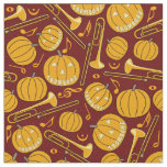 Trombones Halloween Pumpkin Pattern Fabric