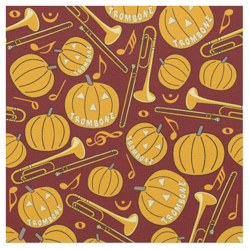 Trombones Halloween Pumpkin Pattern Fabric