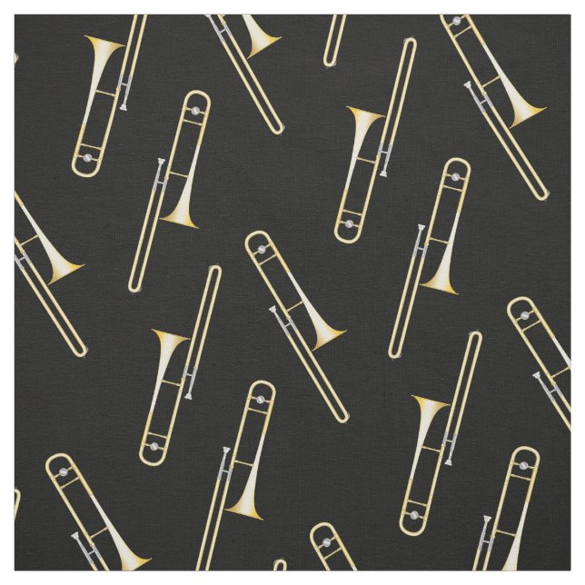 Trombones Music Musician Room Decor Fabric (Swatch)
