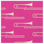Trombones Music Musician Room Decor Pink Fabric