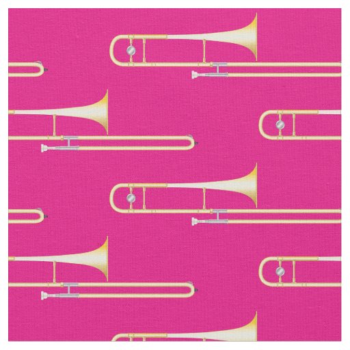 Trombones Music Musician Room Decor Pink Fabric