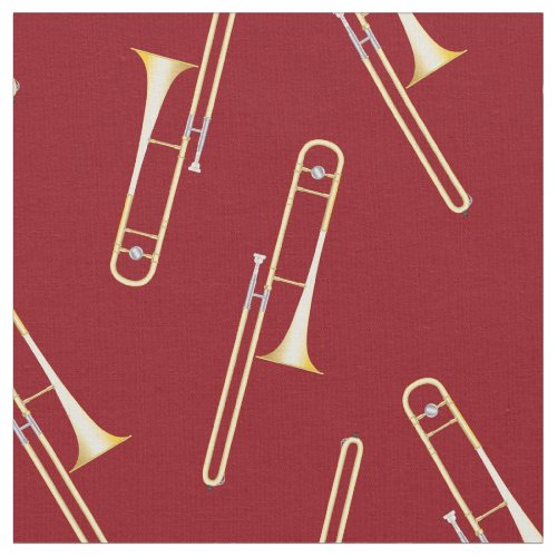 Trombones Music Musician Room Decor Red Fabric