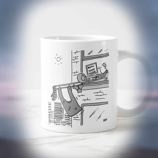 Trombonist Hangs his Washing Out Giant Coffee Mug (Creator Uploaded)