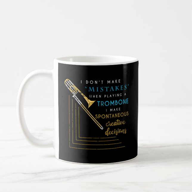 Trombonist Jazz Musician Marching Band Trombone Coffee Mug (Left)