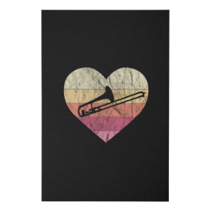 Trombonist Loves Playing Trombone Faux Canvas Print