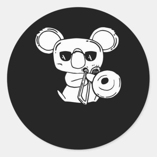 Trombonist Trombone Player Koala With Trombone Classic Round Sticker
