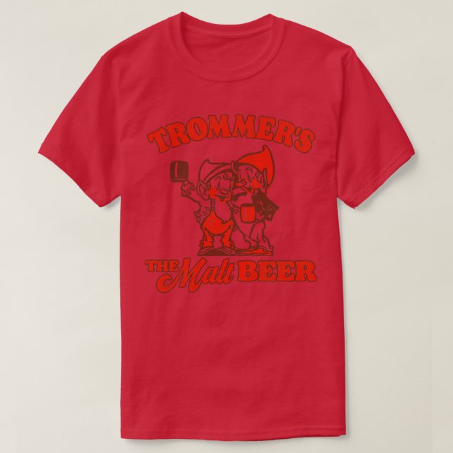 Trommers Gnomes Retro Defunct Malt Beer T-Shirt (Design Front)
