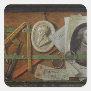 Trompe l'Oeil, 1785 Square Sticker