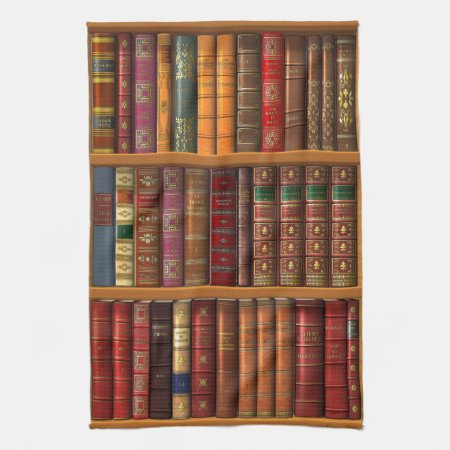 Trompe L'oeil "french Library". Kitchen Towel
