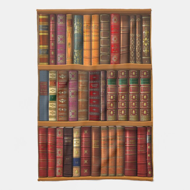 Trompe l'oeil "French library". Kitchen Towel (Vertical)