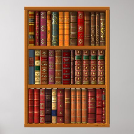 Trompe L'oeil "french Library". Poster