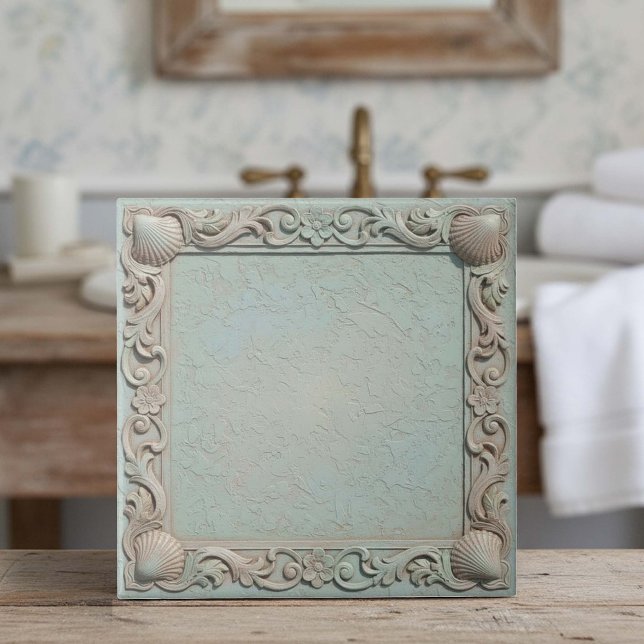 Trompe L'oeil Marine Life Shell Border 1 ID1190e Ceramic Tile (Creator Uploaded)