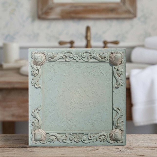 Trompe L'oeil Marine Life Shell Border 2 ID1190j Ceramic Tile (Creator Uploaded)