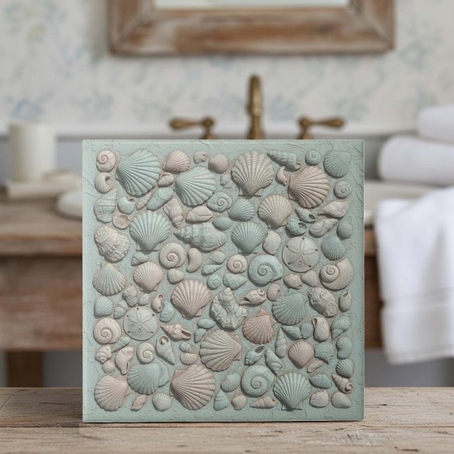Trompe L'oeil Marine Life Shell Mosaic ID1190a Ceramic Tile (Creator Uploaded)