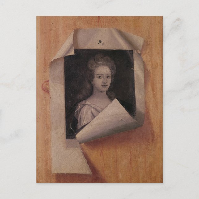 Trompe l'Oeil Portrait of a Lady Postcard (Front)