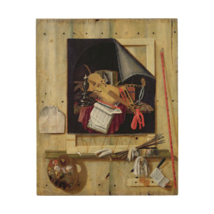 Trompe l'Oeil Still Life, 1665 Wood Wall Art