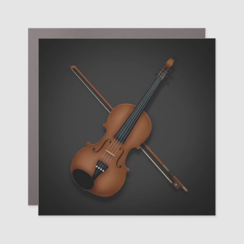 Trompe Loeil Violin  Bow Elegant Classical Music Car Magnet
