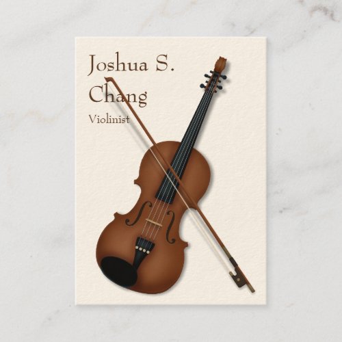 Trompe Loeil Violin  Bow Elegant String Musician Business Card