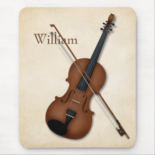 Trompe L'oeil Violin & Bow Elegant String Musician Mouse Pad