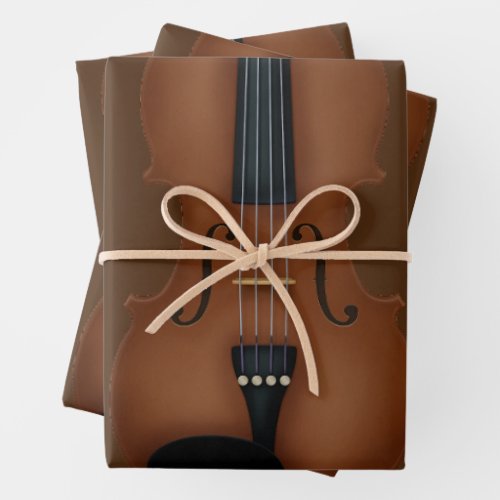 Trompe Loeil violin Viola Musical Instrument Wrapping Paper Sheets
