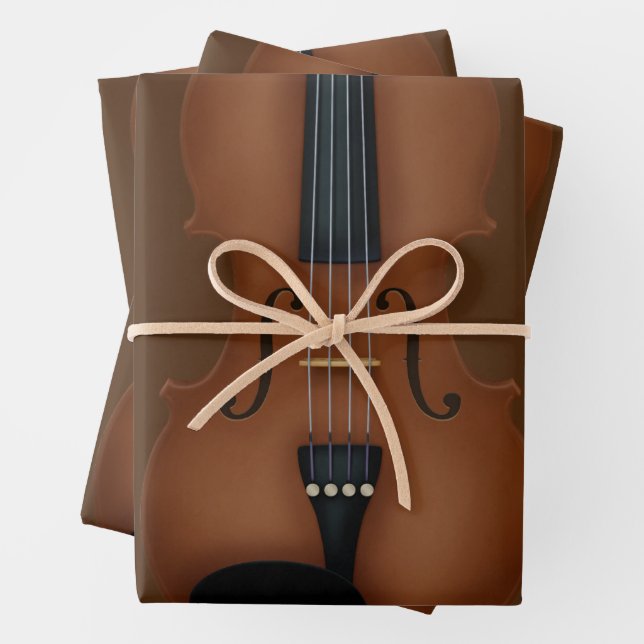 Trompe L'oeil violin Viola Musical Instrument Wrapping Paper Sheets (In situ)
