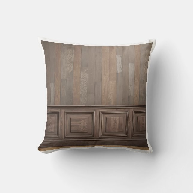Trompe-l'oeil Wainscoting Architectural Panel Illu Throw Pillow (Front)