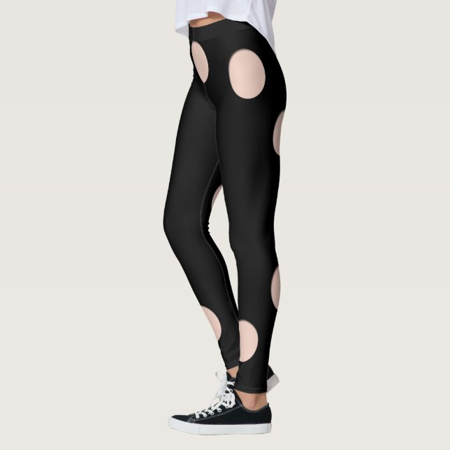 Trompe l'oeil with Circle holes for skin tone Leggings (Left)