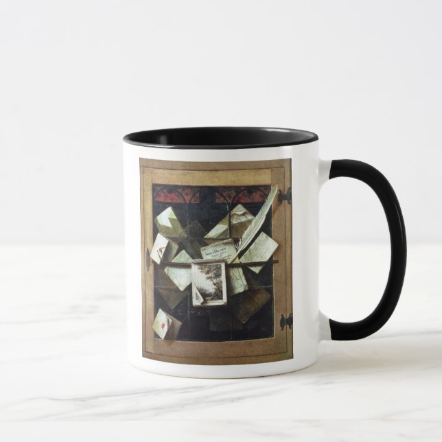 Trompe l'oeil with letters and notebooks, 1665 mug (Right)