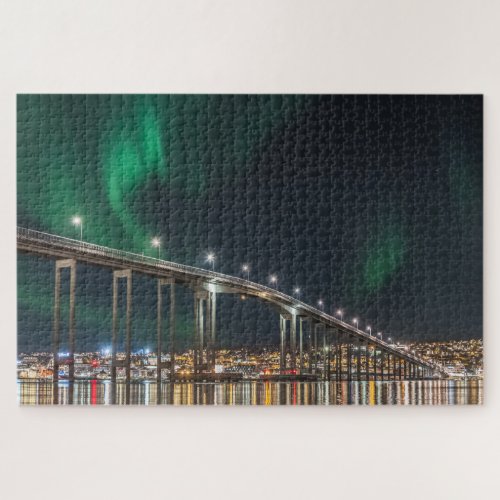 Tromso Bridge Aurora Jigsaw Puzzle