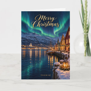 Tromsø Northern Lights Merry Christmas Holiday Card