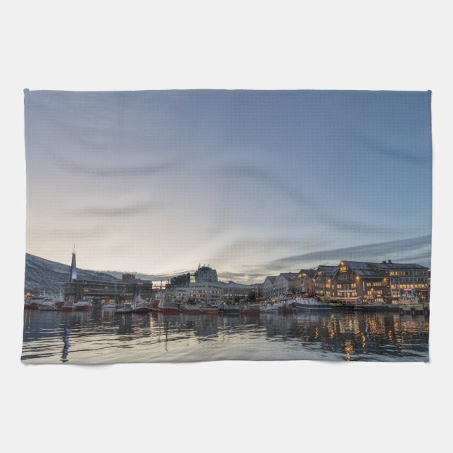 Tromso Norway Kitchen Towel (Horizontal)