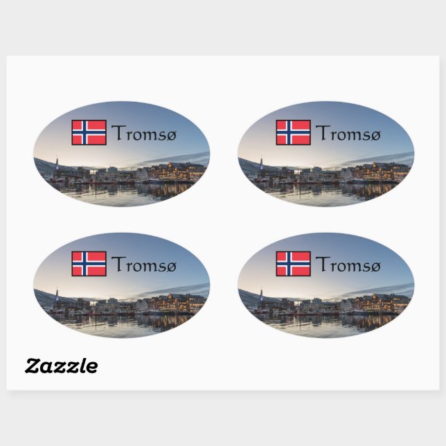 Tromso Norway Oval Sticker (Sheet)