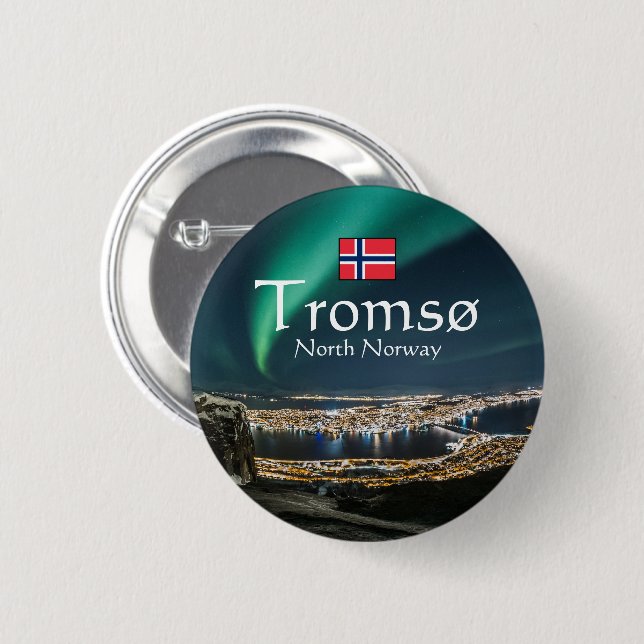 Tromso Norway Souvenir Button (Front & Back)