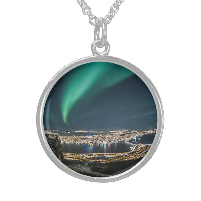 Tromso Norway Sterling Silver Necklace (Front)