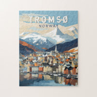 Tromso Norway Travel Art Vintage