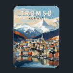Tromso Norway Travel Art Vintage Magnet<br><div class="desc">Tromso retro vector travel design. Tromsø is a city in Tromsø Municipality in Troms county,  Norway.</div>