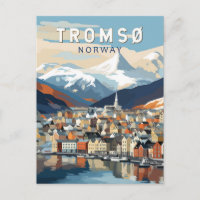 Tromso Norway Travel Art Vintage