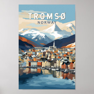 Tromso Norway Travel Art Vintage Poster