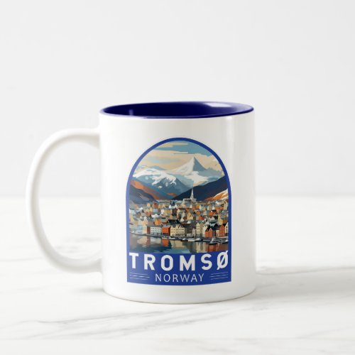 Tromso Norway Travel Art Vintage Two_Tone Coffee Mug
