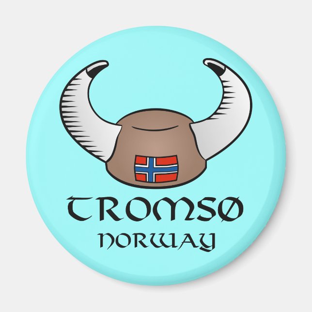 Tromso Norway Viking Hat Magnet (Front)