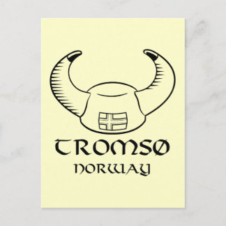 Tromso Norway Viking Hat Postcard