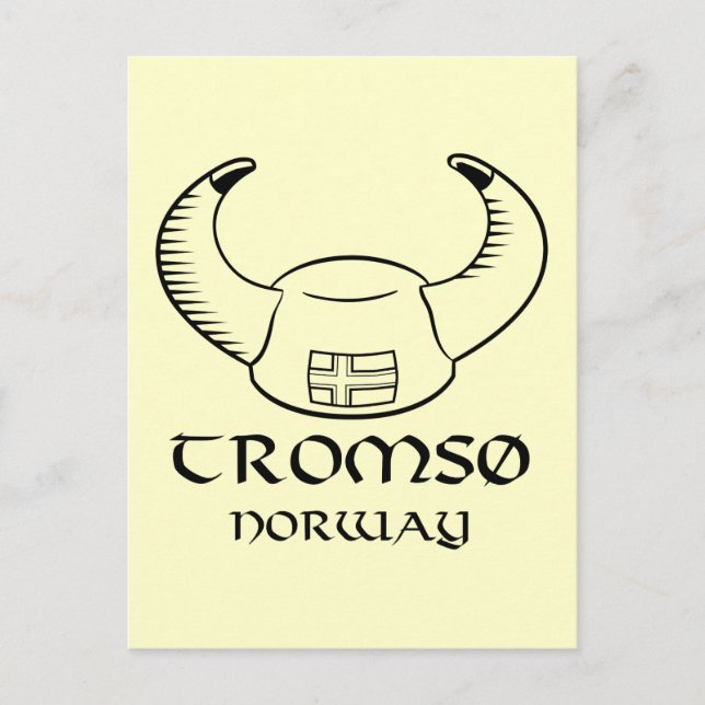 Tromso Norway Viking Hat Postcard (Front)