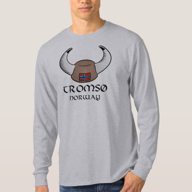 Tromso Norway Viking Hat T-Shirt (Front)