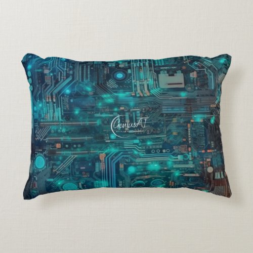 Tron Circuit Board Polyester Accent Pillow 16x12