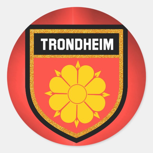Trondheim  Flag Classic Round Sticker (Front)