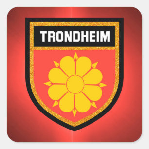 Trondheim Flag Square Sticker