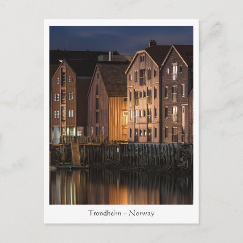 Trondheim Houses Norway Postcard